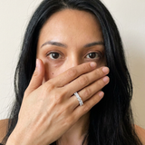 Sion Ring by Meri Jaan — lab-grown moissanite ring, worn by model