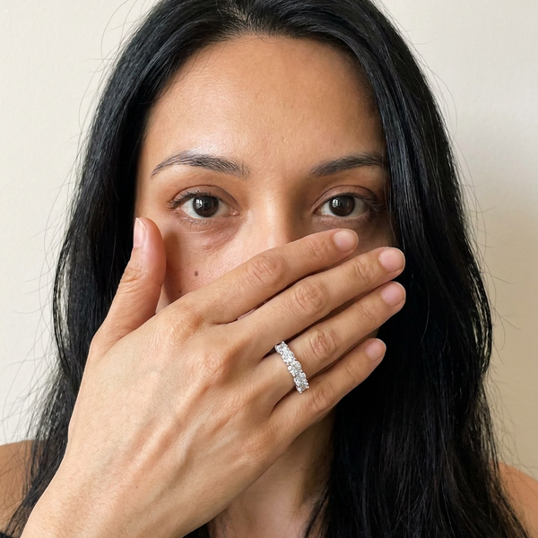 Sion Ring by Meri Jaan — lab-grown moissanite ring, worn by model