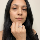 Sion Ring by Meri Jaan — lab-grown moissanite ring, worn by model