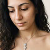 Soglio by Meri Jaan — lab-grown moissanite jewellery, worn by model