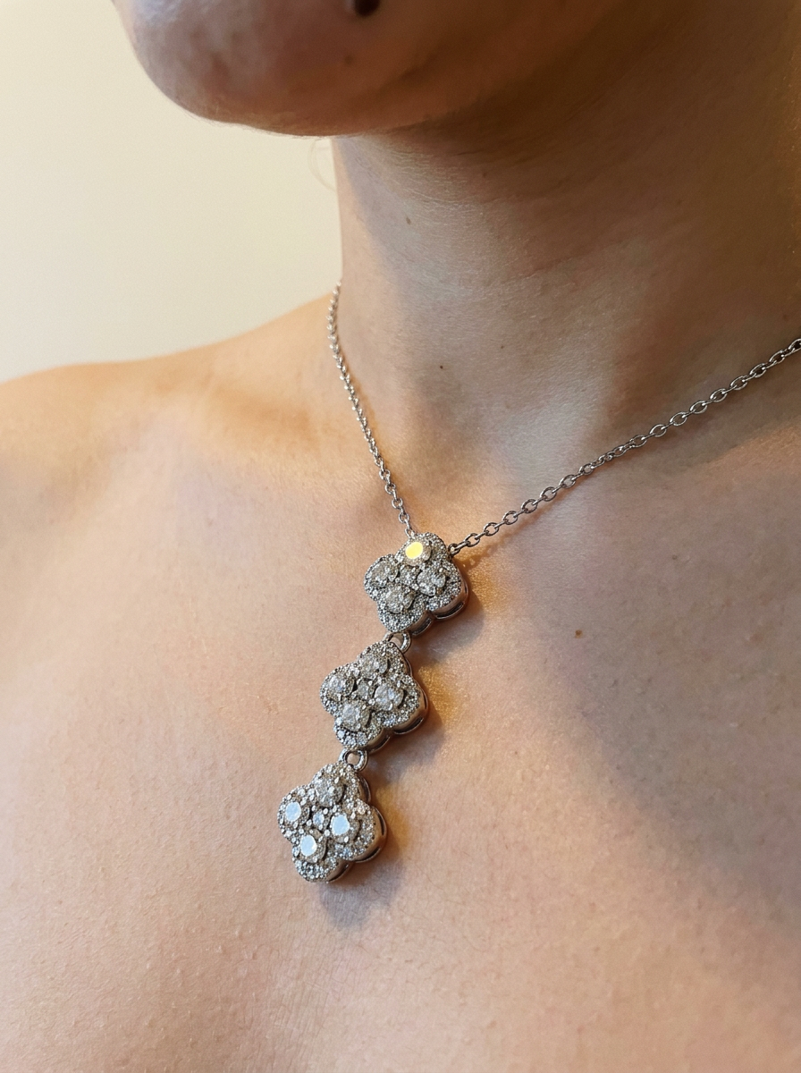 Soglio by Meri Jaan — lab-grown moissanite jewellery, worn by model