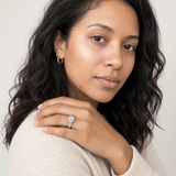 Thurgau Ring by Meri Jaan — lab-grown moissanite ring, worn by model