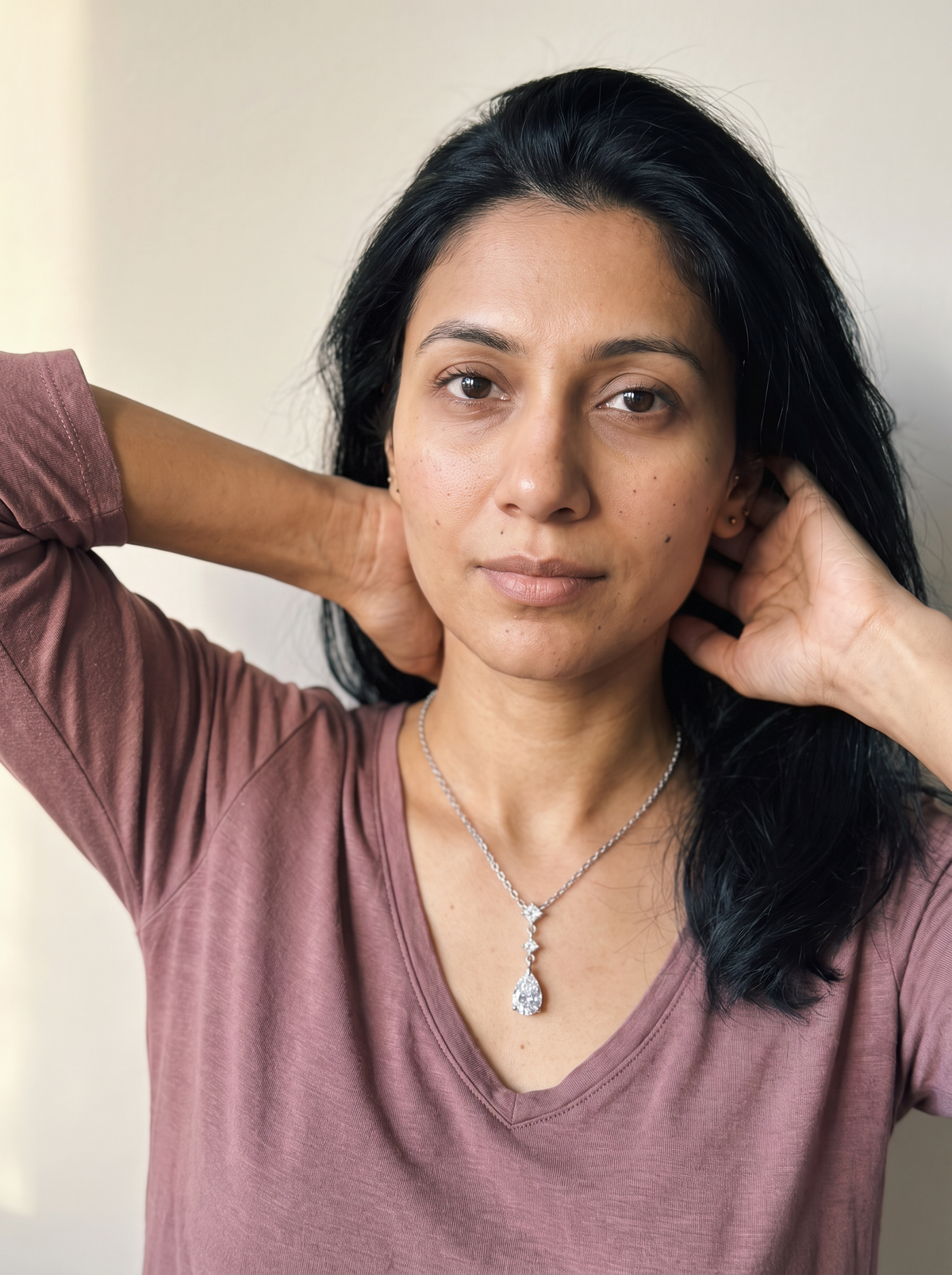 Ticino Necklace worn by model