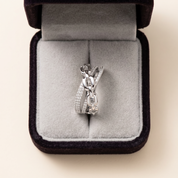 Vals by Meri Jaan — lab-grown moissanite jewellery, worn by model