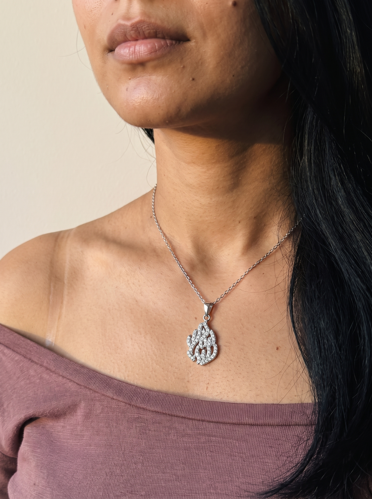 Vevey Necklace worn by model