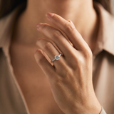Villars Ring by Meri Jaan — lab-grown moissanite ring, worn by model