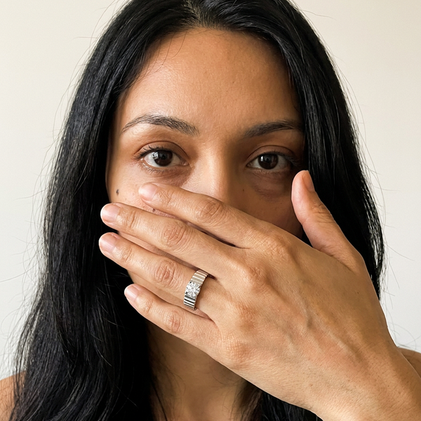 Werdenberg by Meri Jaan — lab-grown moissanite jewellery, worn by model