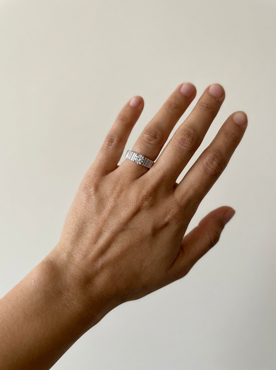 Werdenberg by Meri Jaan — lab-grown moissanite jewellery, worn by model