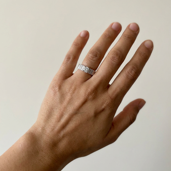 Werdenberg by Meri Jaan — lab-grown moissanite jewellery, worn by model