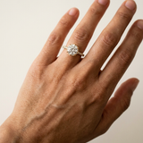 Zug Ring by Meri Jaan — lab-grown moissanite ring, worn by model